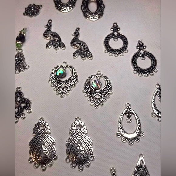 200pc Tibetan Silver Chandelier Earring Bases & MORE Jewelry Diy Making Bundle - Picture 9 of 15